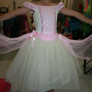 Beautiful ballet pink and cream dress with lots of tulle